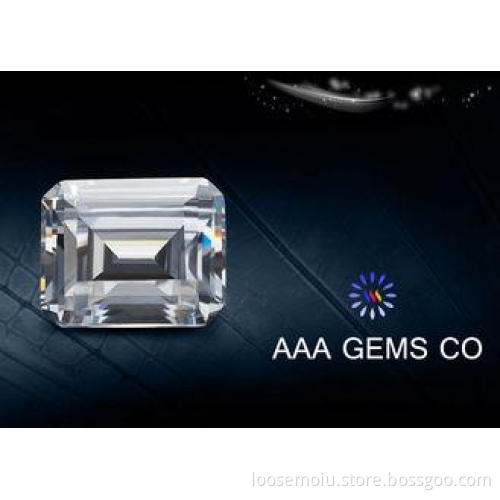 5 Carat / 3 Carat Classic White Moissanite , Emerald Cut Mo